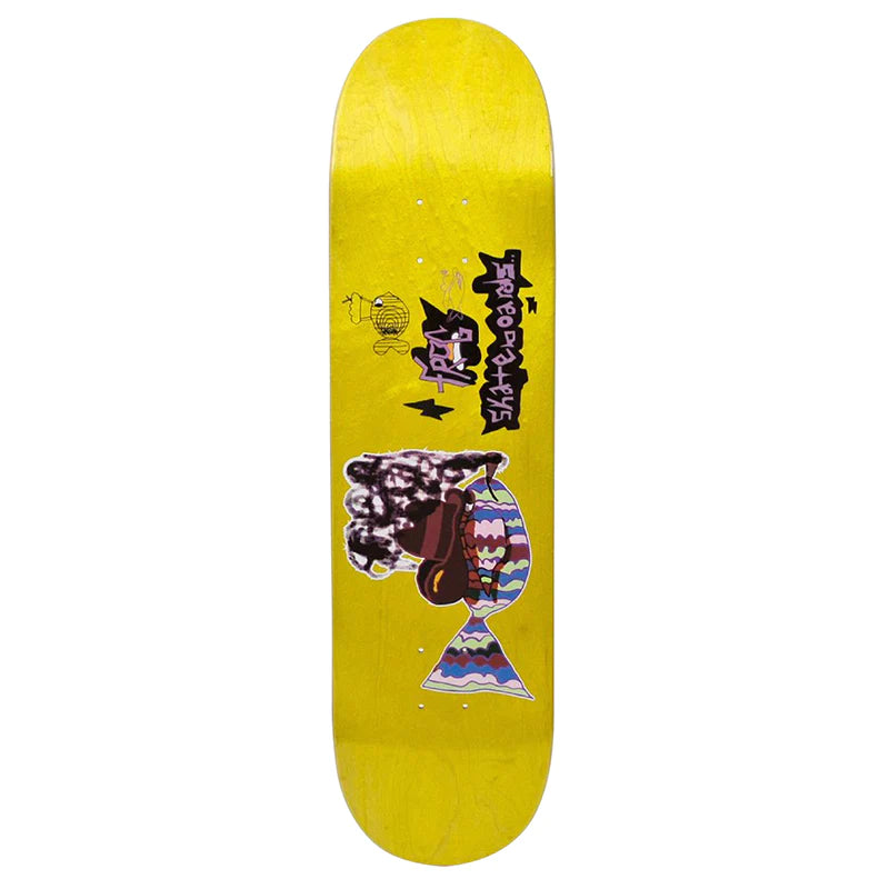 Frop Skateboards Smoking Fish Skateboard Deck 8.25&quot; Yellow