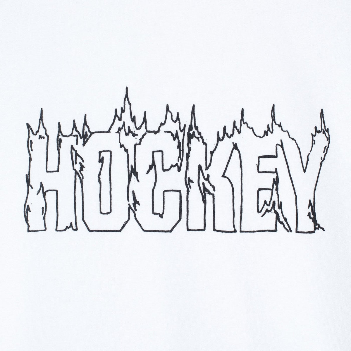 Hockey Up In Flames T-Shirt - White