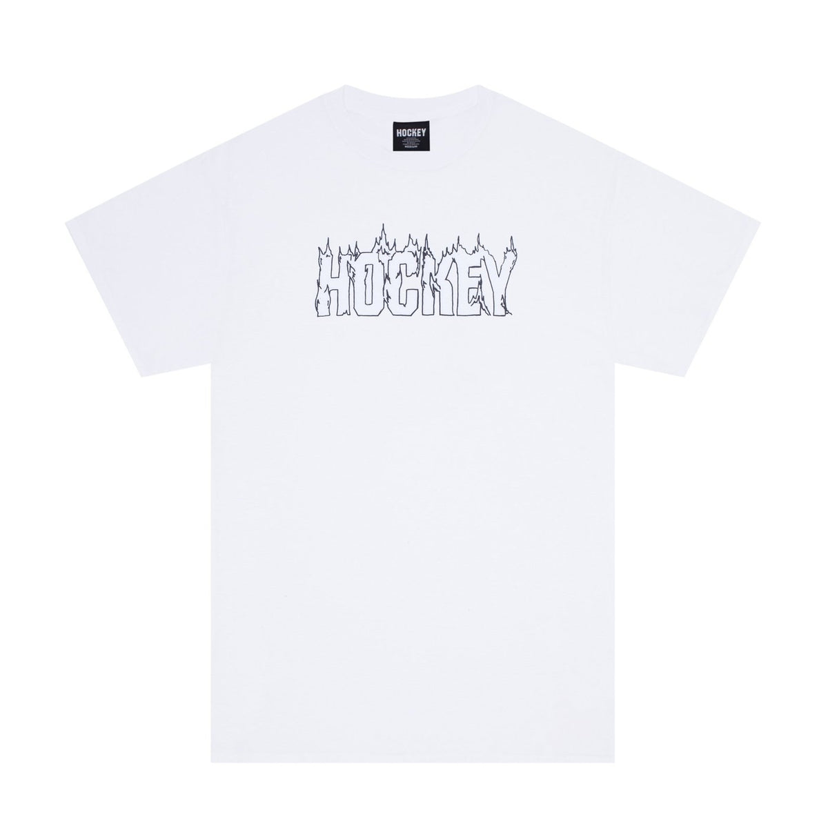 Hockey Up In Flames T-Shirt - White