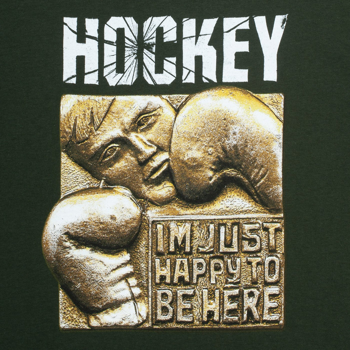 Hockey Happy To Be Here T-Shirt - Forest Green
