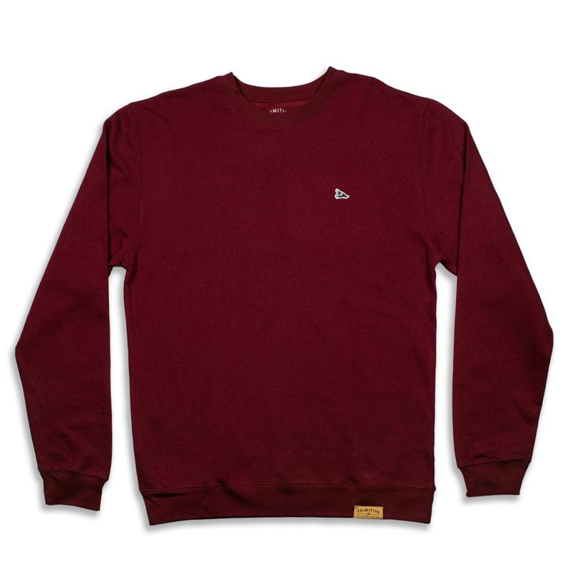 Primitive Pennant Patch Crewneck Sweatshirt - Burgundy