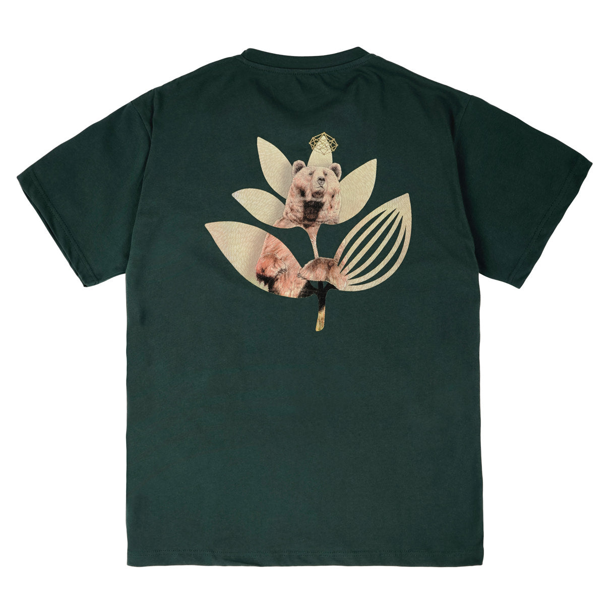 Magenta Bear Plant T-Shirt - Green