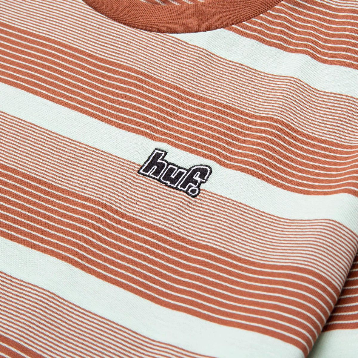 HUF Berkley Stripe Knitted T-Shirt - Mint/Brown