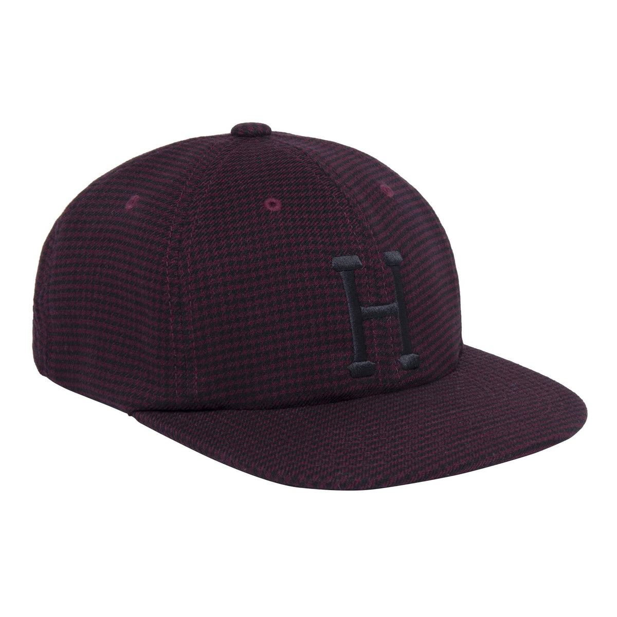 HUF Classic H Houndstooth 6-Panel Hat - Bloodstone