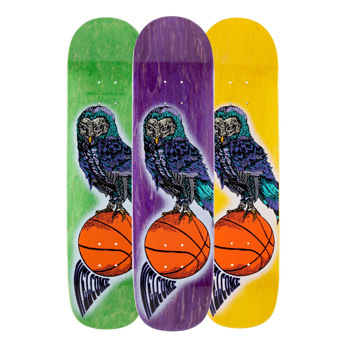 Welcome Hooter Shooter on Bunyip Skateboard Deck (Various Stains) - 8"