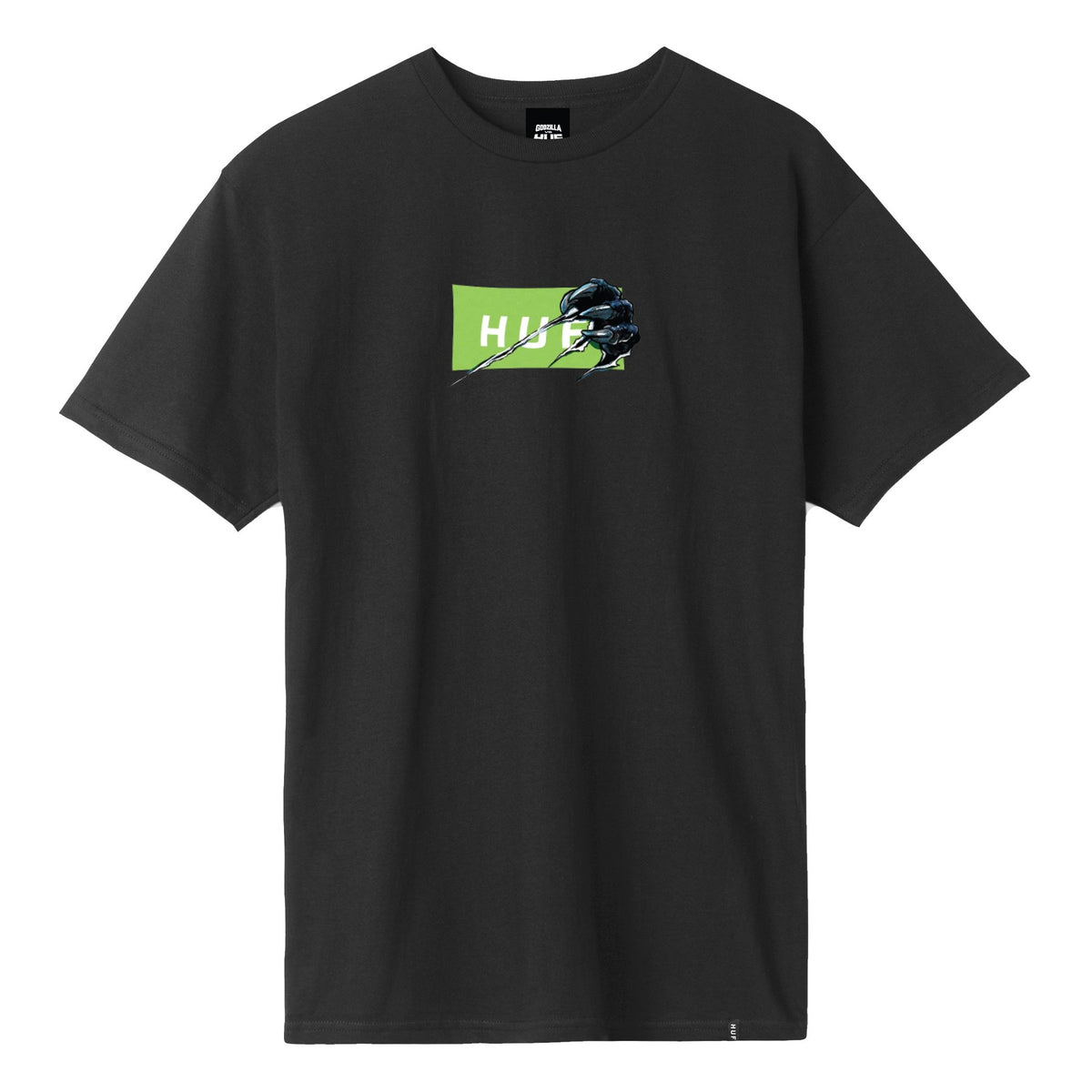 HUF vs Godzilla Bar Logo T-Shirt - Black - Aylesbury Skateboards UK