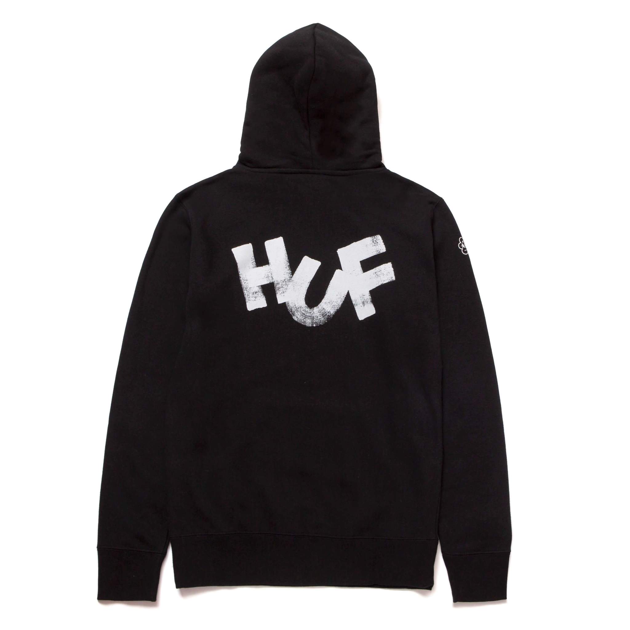 HUF Haze Brush Pullover Hoodie Black Aylesbury Skateboards