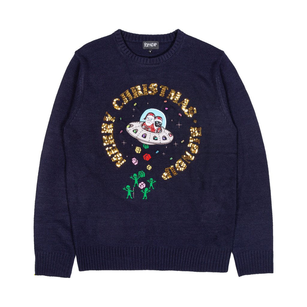 Rip N Dip Merry Litmas Sweater Navy
