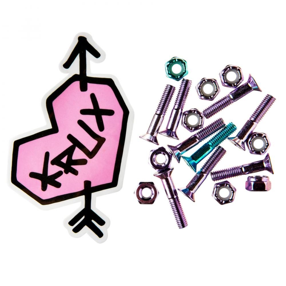 Krux Krome Phillips Hardware 1 inch Skateboard Bolts - Lavendar / Blue