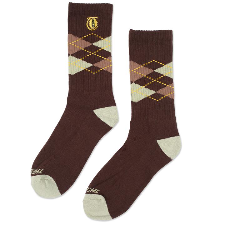 Theories of Atlantis Lantern Argyle Socks - Brown