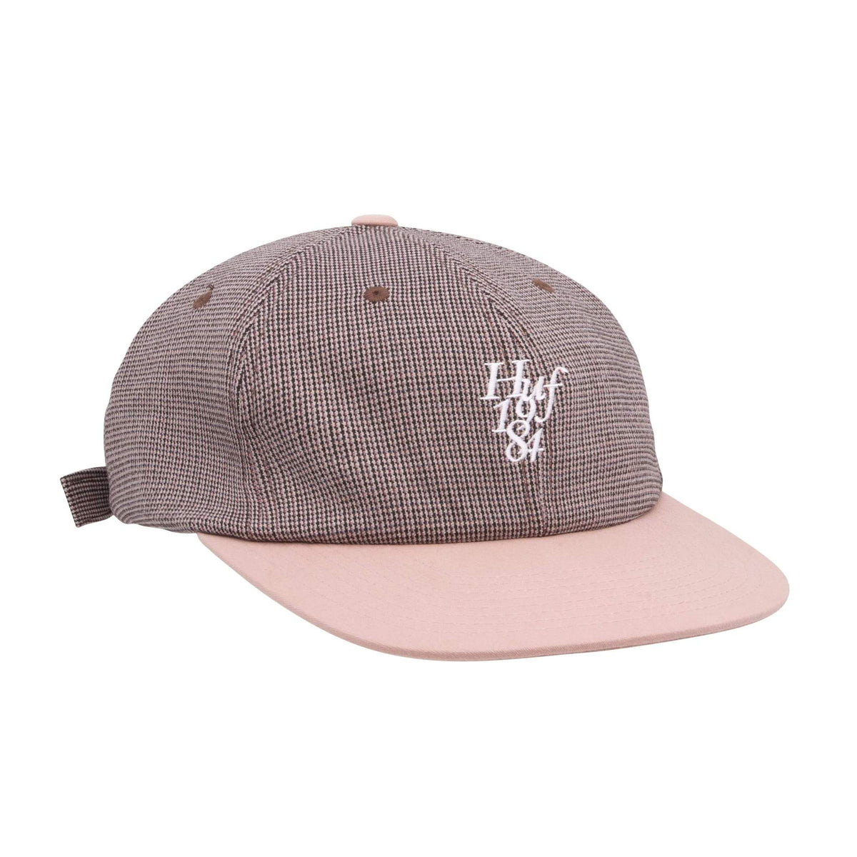 HUF Micro Houndstooth 6 Panel Hat - Dusty Rose