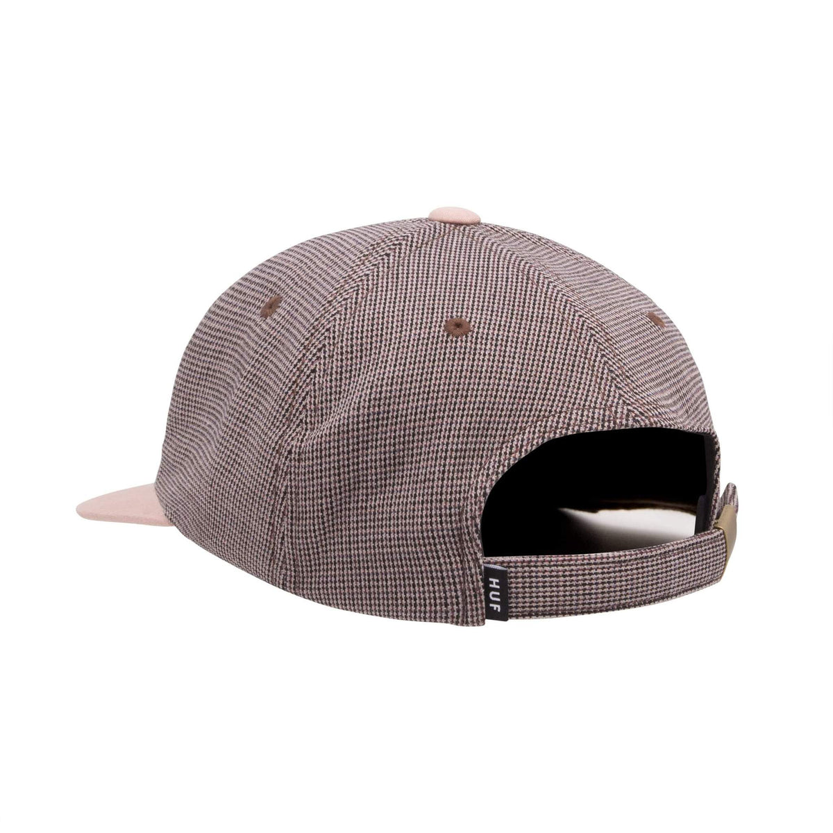 HUF Micro Houndstooth 6 Panel Hat - Dusty Rose