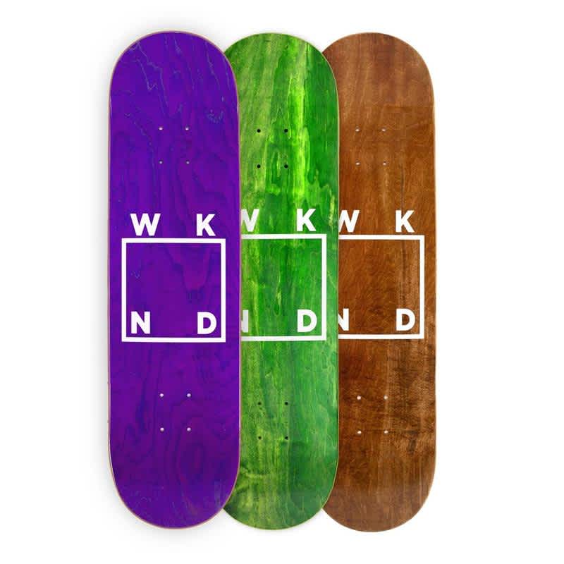 WKND White Logo on Vaneer Skateboard Deck - 8.25"