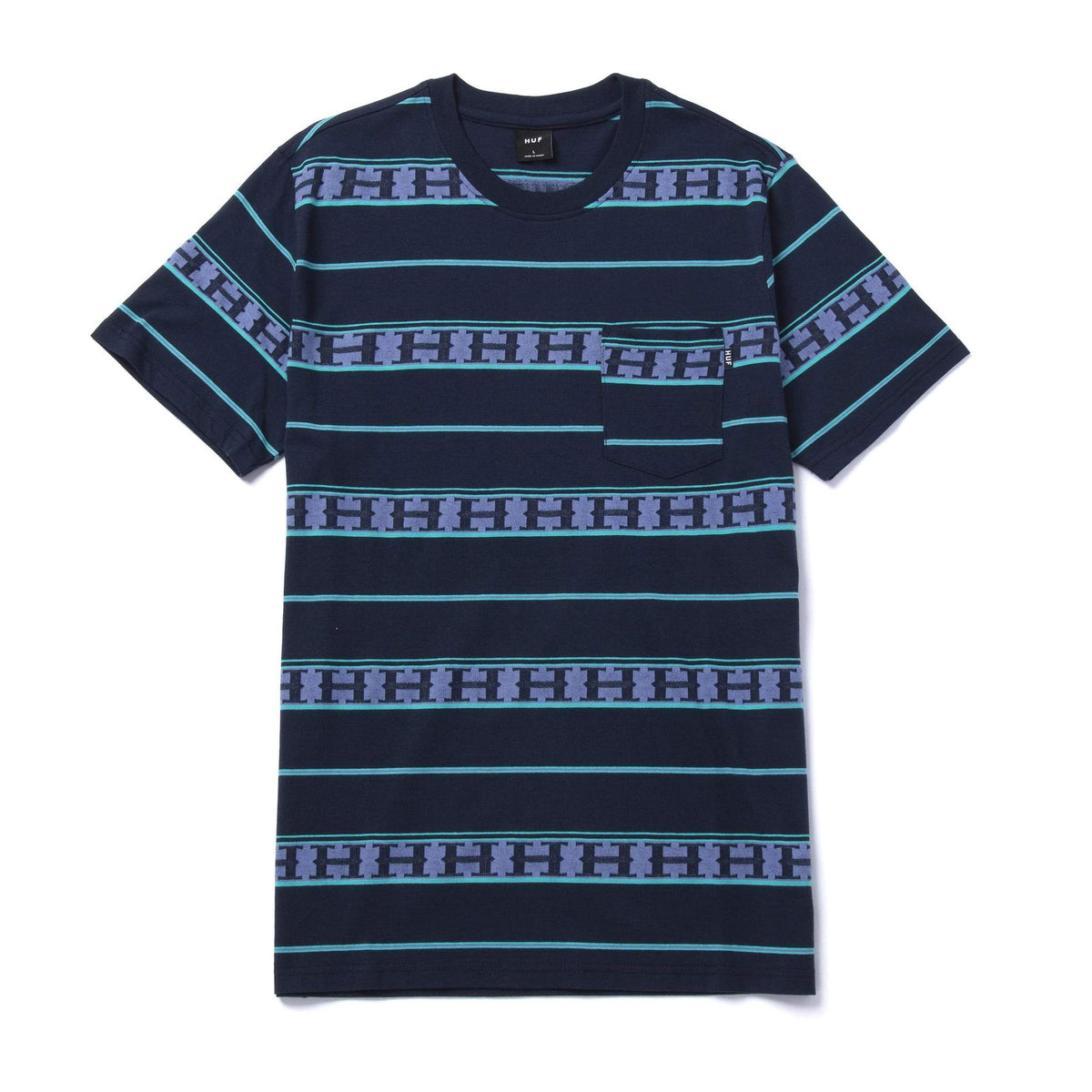 HUF Palisades Stripe Knit T-Shirt - Navy Blazer