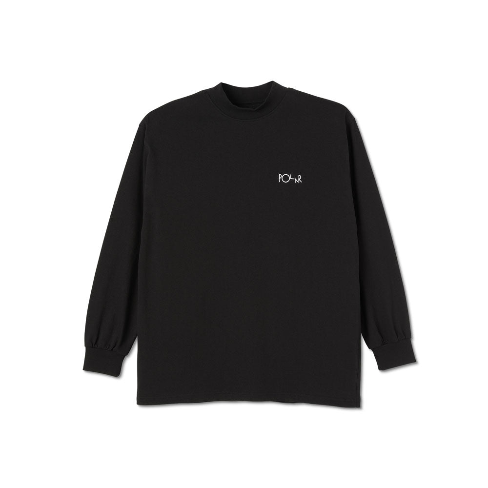 Polar Skate Co. Script Mockneck Longsleeve T-Shirt - Black