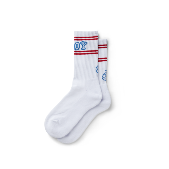 Polar Skate Co. Big Boy Socks - White/Blue/Red