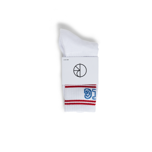 Polar Skate Co. Big Boy Socks - White/Blue/Red