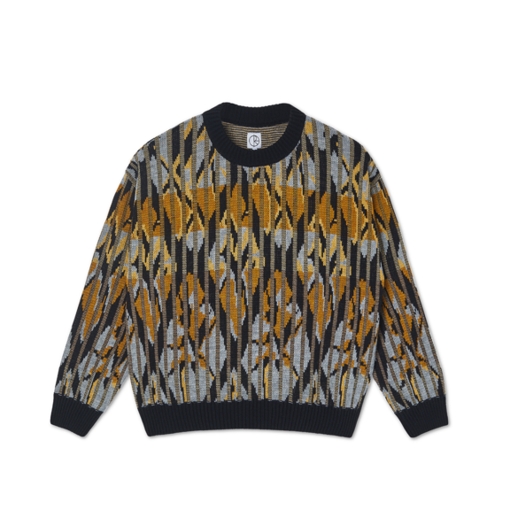 Polar Skate Co. Paul Knitted Sweatshirt - Black/Yellow - Aylesbury