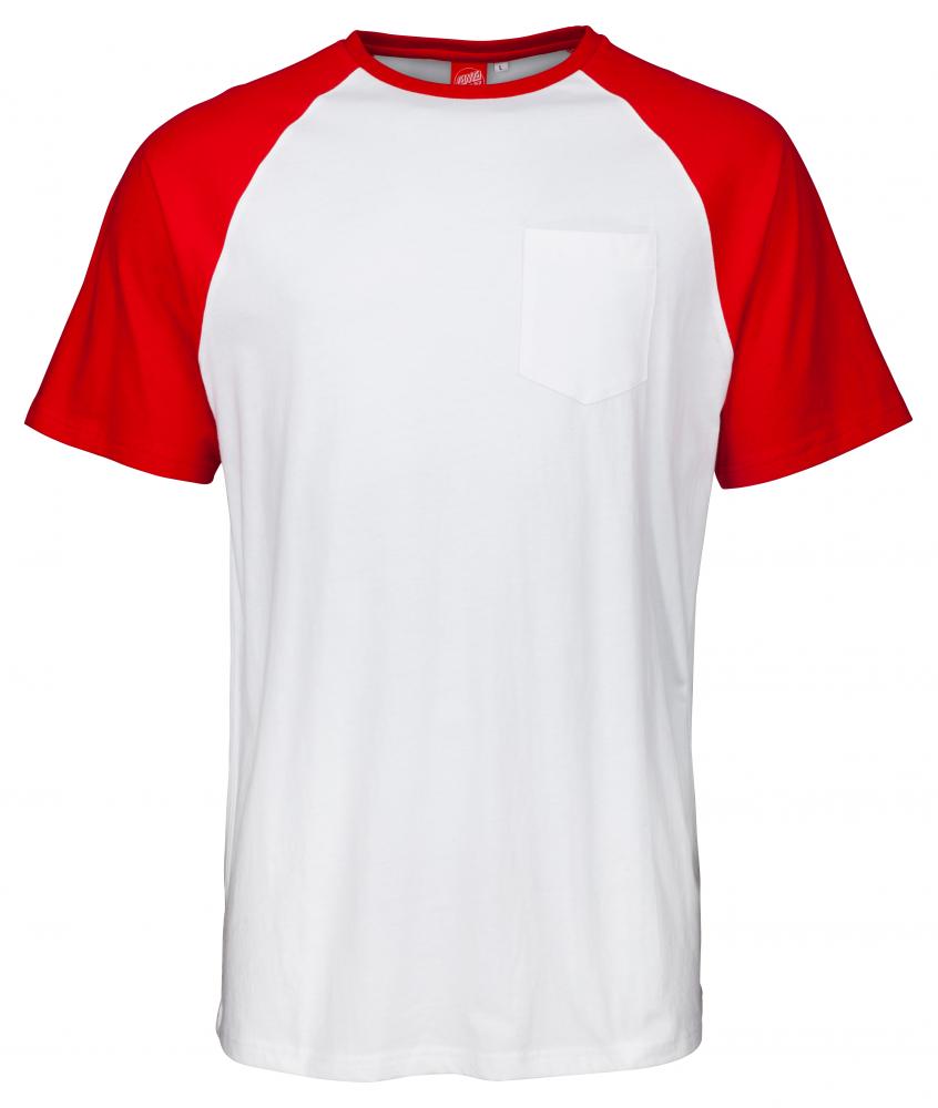 Santa Cruz Dot Pocket Raglan - Red/White