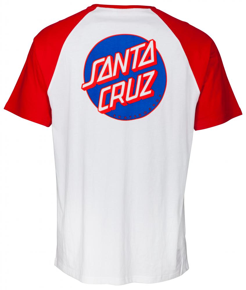 Santa Cruz Dot Pocket Raglan - Red/White