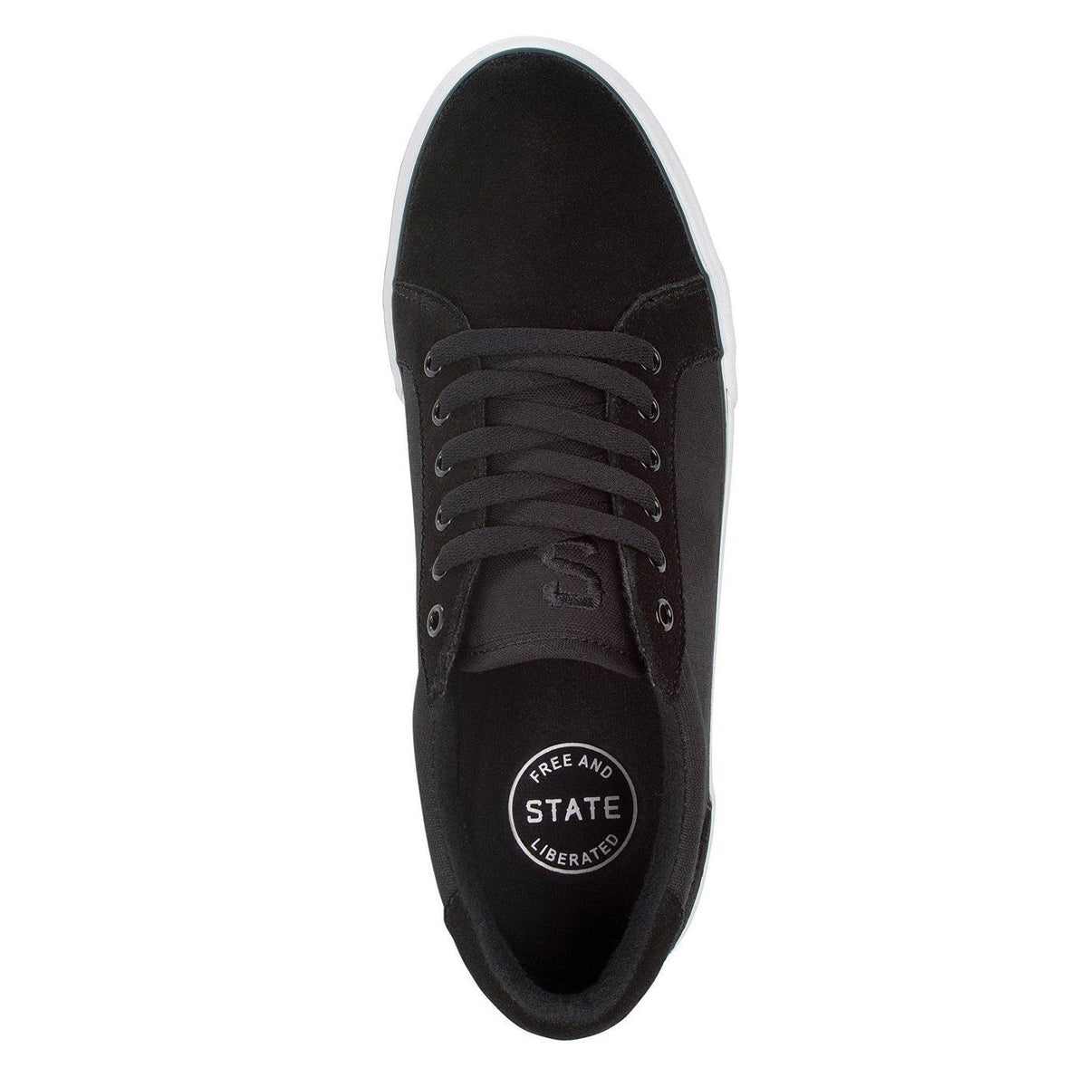 State Footwear Hudson Skate Shoes - Black / White (Suede-Canvas) - Aylesbury Skateboards UK