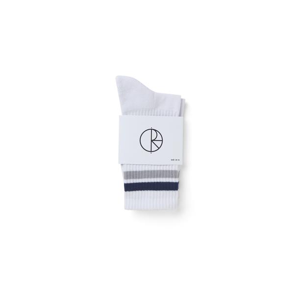 Polar Skate Co. Stripe Socks - White/Navy/Grey