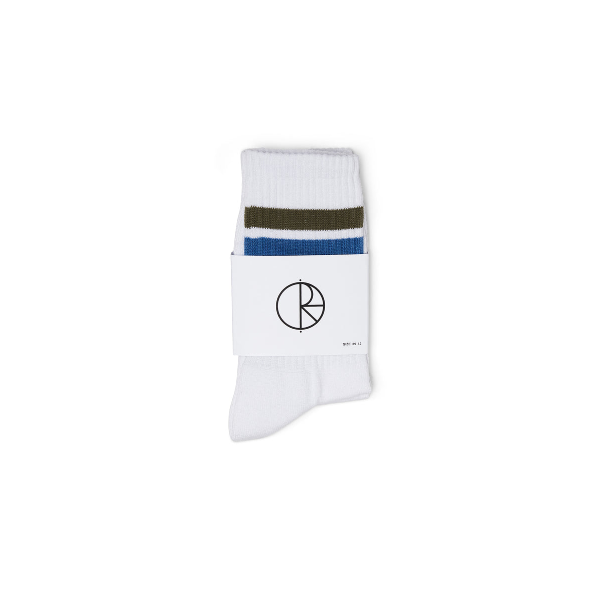 Polar Skate Co. Stripe Socks - White/Army/Blue