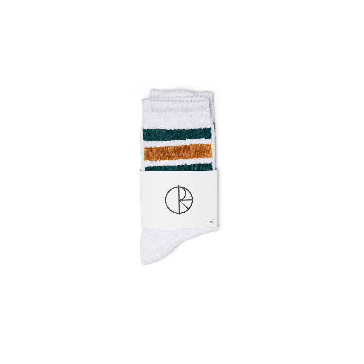 Polar Skate Co. Stripe Socks - White/Teal/Orange