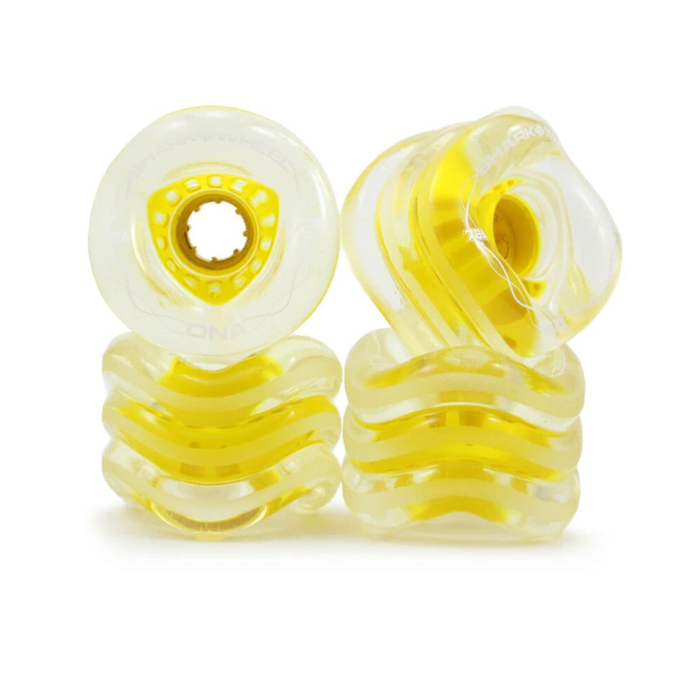 Shark Wheel Clear with Yellow Hub DNA Skateboard Wheels - 72mm, 78A