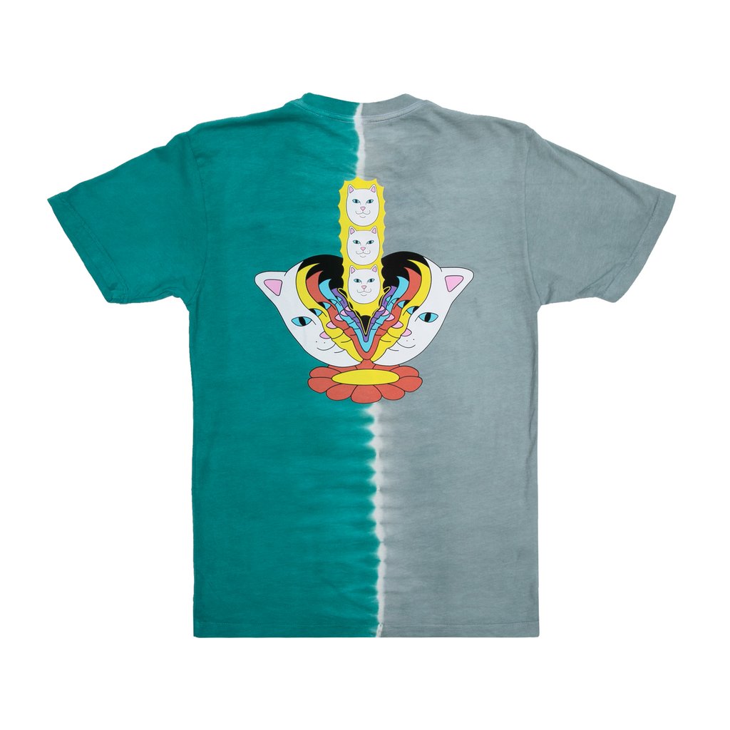 Rip N Dip Splitting Heads T-Shirt - Teal &amp; Grey Split Dye