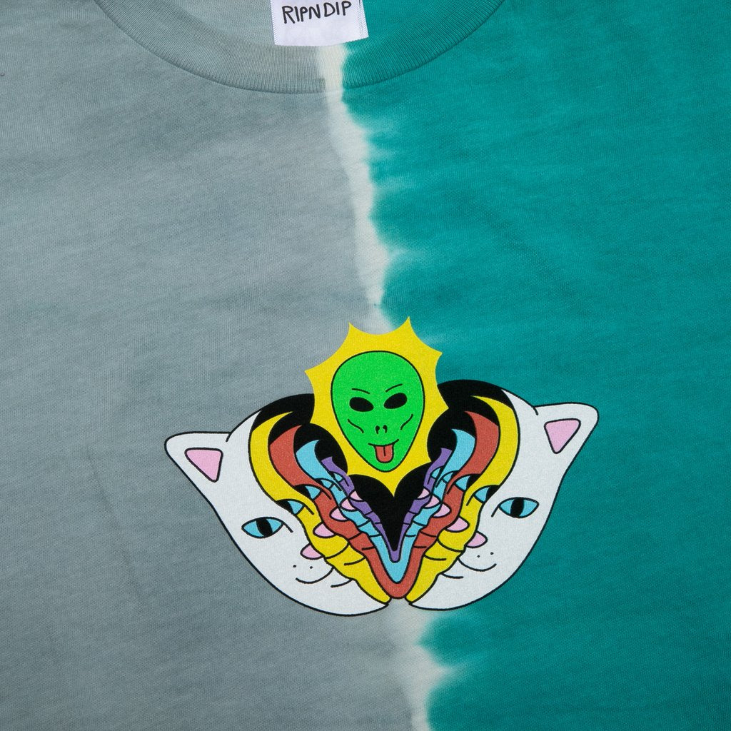 Rip N Dip Splitting Heads T-Shirt - Teal &amp; Grey Split Dye