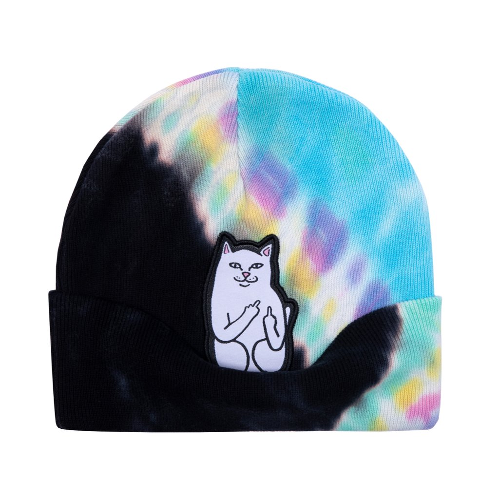 Rip N Dip Lord Nermal Beanie - Black/Rainbow Tie Dye