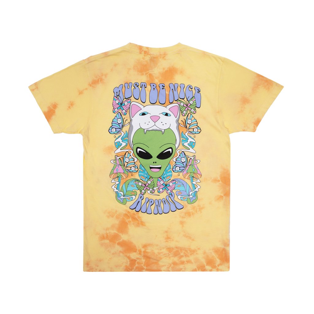 Rip N Dip Think Factory T-Shirt - Orange/Gold Cloud Wash