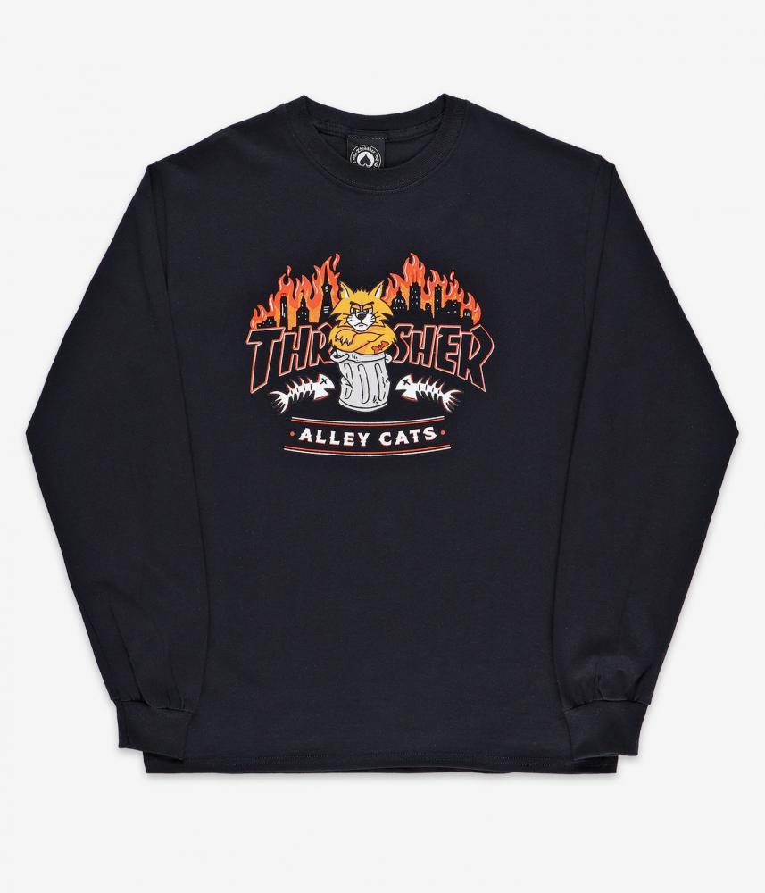 Thrasher Alley Cats Longsleeve T-Shirt - Black