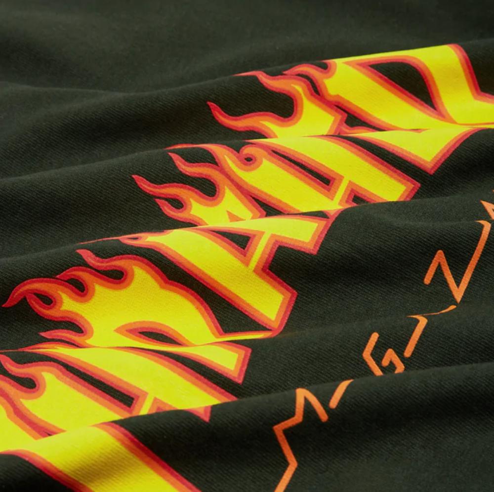Thrasher Flame Logo T-Shirt - Forest Green - Aylesbury Skateboards UK
