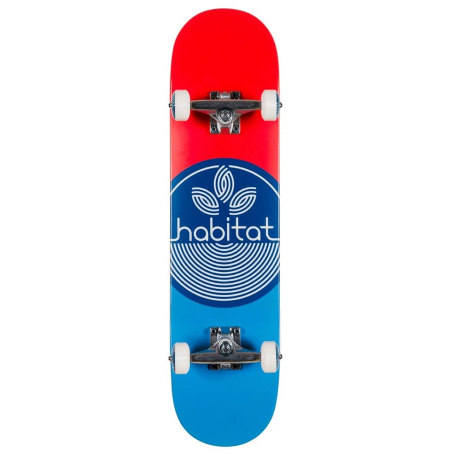 Habitat Leaf Dot Blue/Red Complete Skateboard Deck - 7.75"
