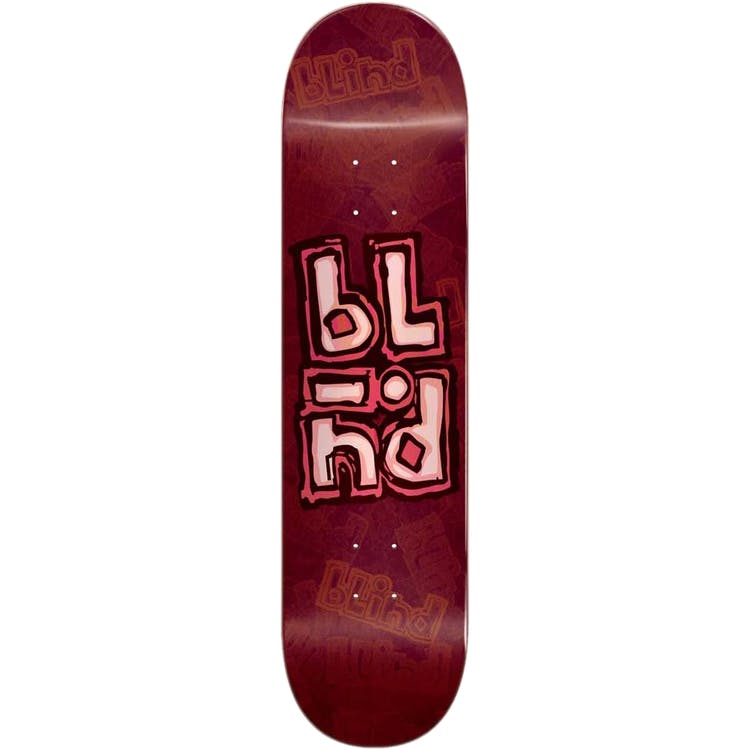 Blind OG Stacked Stamp Red RHM Skateboard Deck - 8.0"