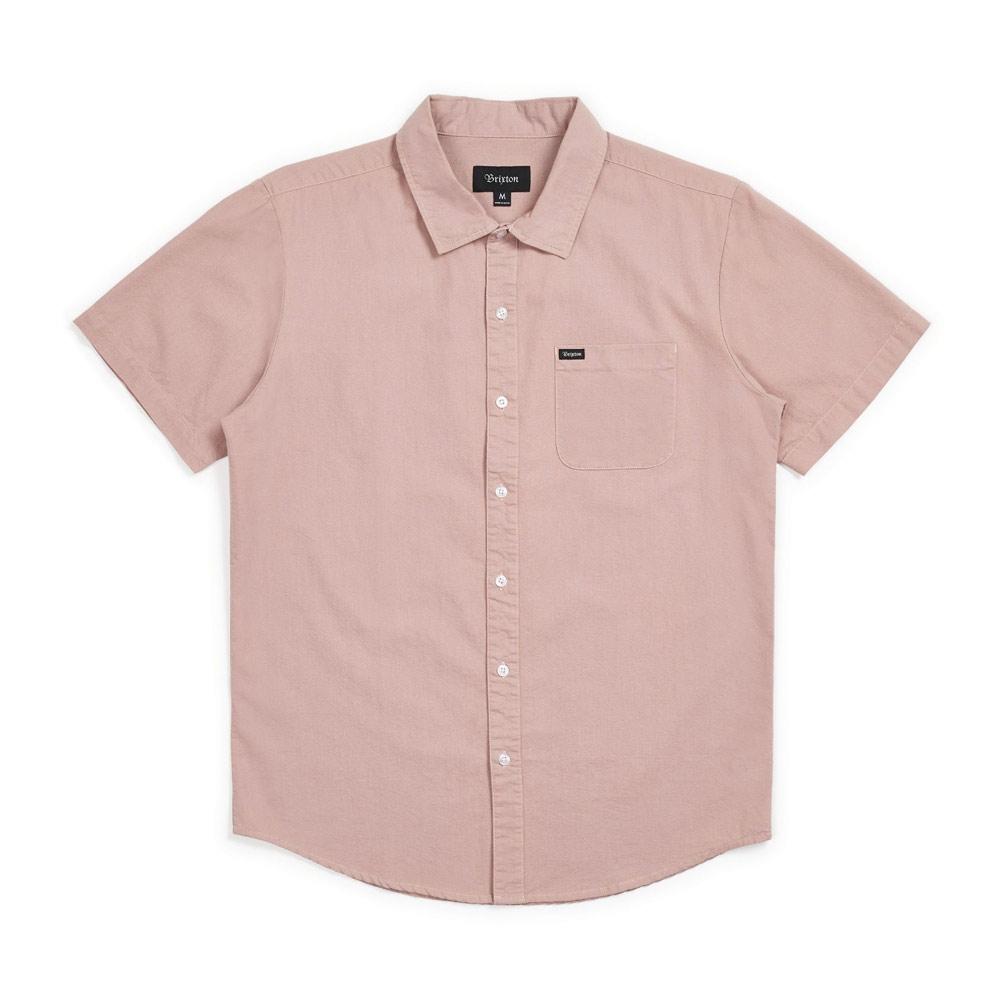 Brixton Charter Oxford Short Sleeve Shirt - Cameo Dusty Pink - Aylesbury Skateboards UK