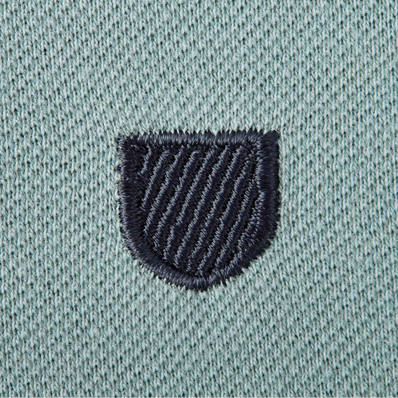 Brixton Shield Stripe Crossover Knit Polo - Ocean/Washed navy