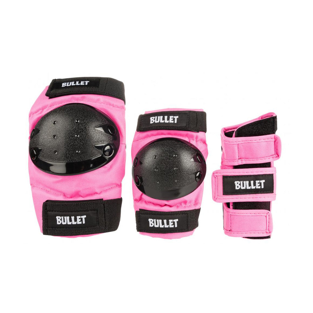 Bullet Triple Standard Combo Skateboard Junior Padset - Pink/Black