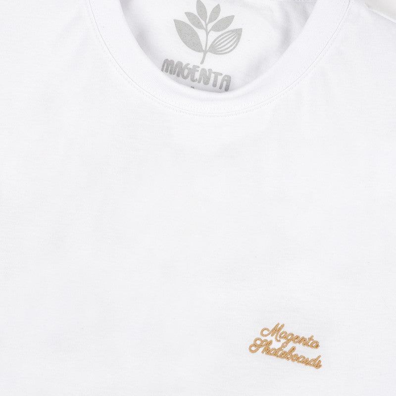 Magenta Botticelli Plant T-Shirt - White