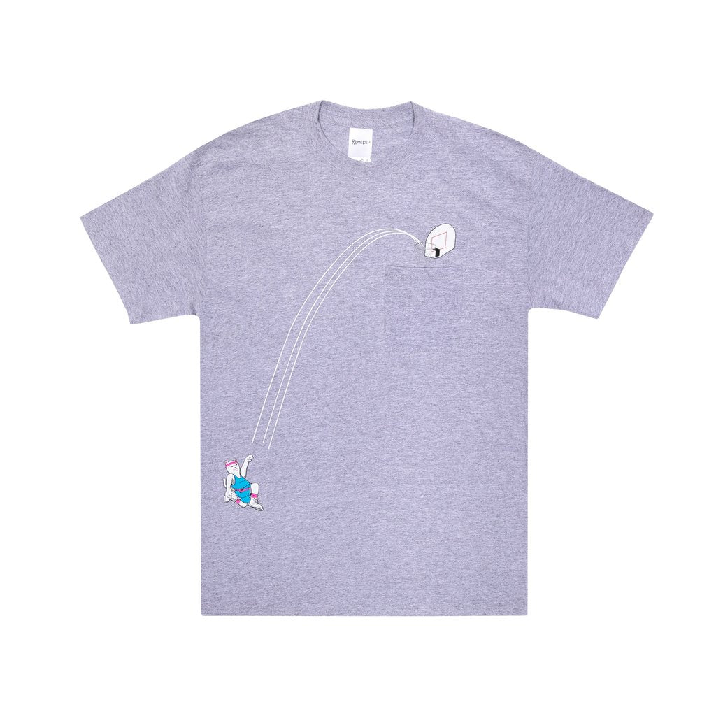 Rip N Dip Hoops Pocket T-Shirt - Heather Grey