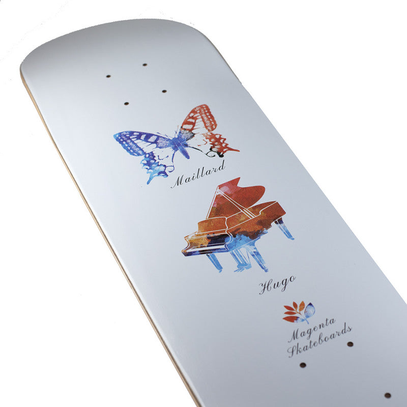 Magenta Butterfly Hugo Maillard Skateboard Deck - 7.875"