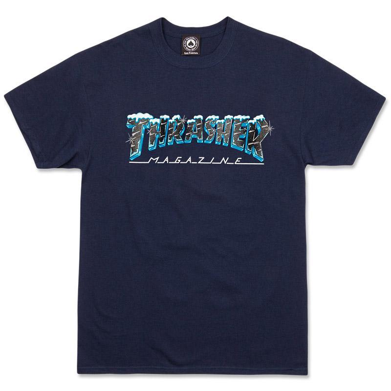 Thrasher Black Ice T-Shirt - Navy Blue