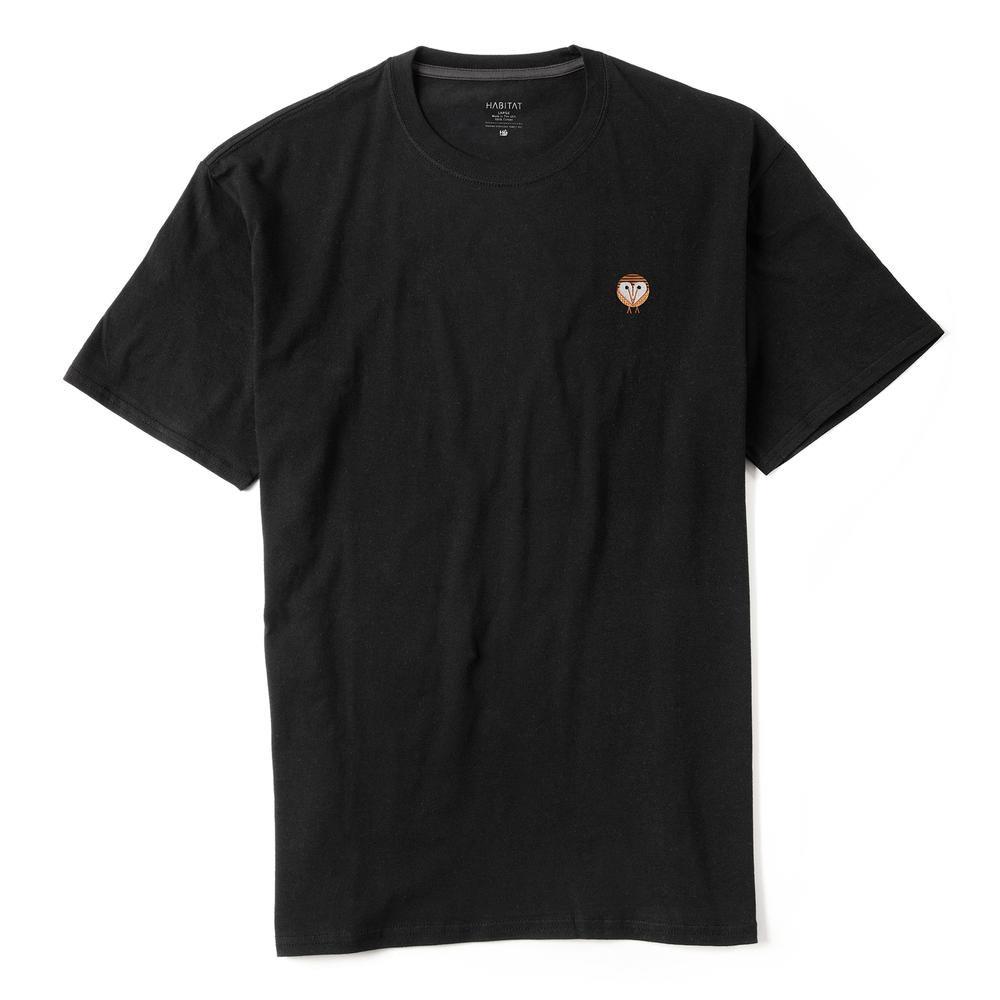 Habitat Barn Owl Embroidered T-Shirt - Black - Aylesbury Skateboards UK