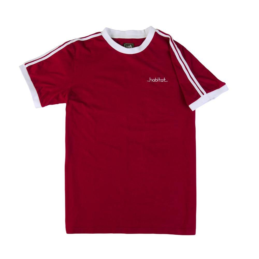 Habitat Lines Ringer T-Shirt - Burgundy - Aylesbury Skateboards UK