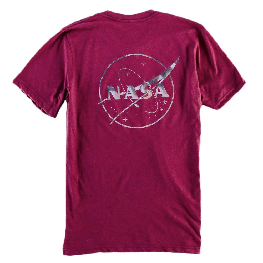 Habitat x NASA Silver Foil Meatball Logo T-Shirt - Heather Burgundy - Aylesbury Skateboards UK