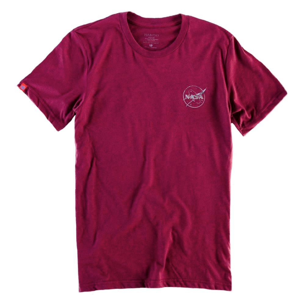 Habitat x NASA Silver Foil Meatball Logo T-Shirt - Heather Burgundy - Aylesbury Skateboards UK