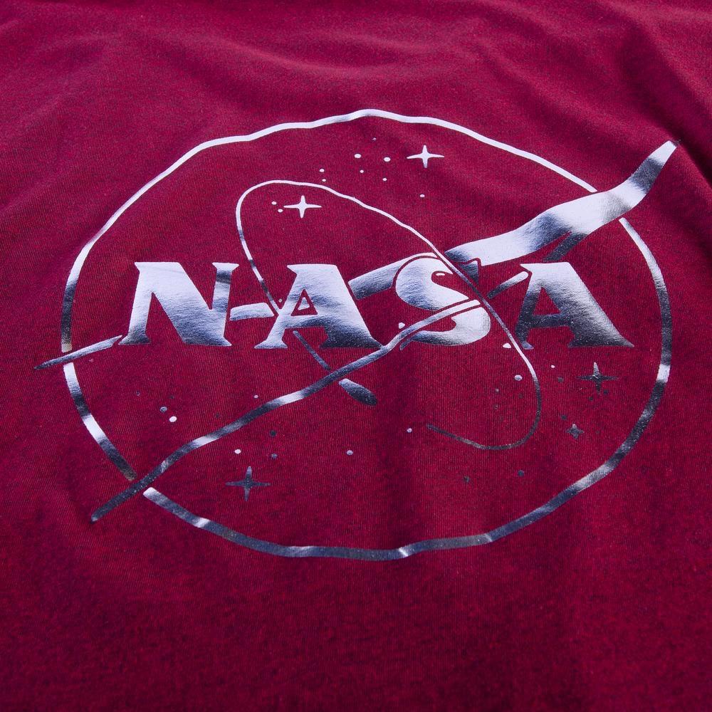 Habitat x NASA Silver Foil Meatball Logo T-Shirt - Heather Burgundy - Aylesbury Skateboards UK
