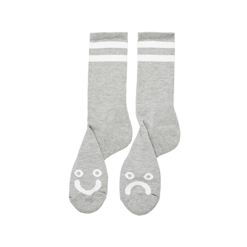 Polar Skate Co. Happy Sad Classic Socks - Heather Grey - Aylesbury Skateboards UK